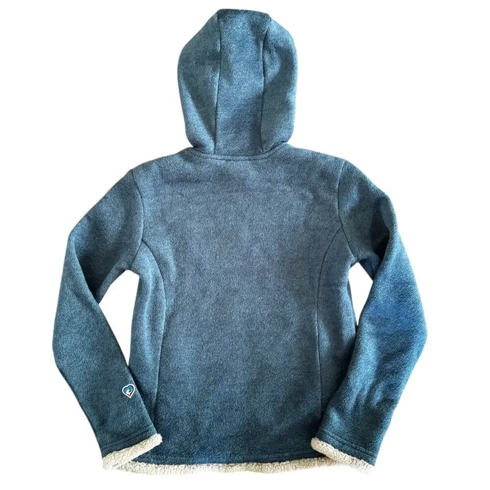 Kuhl Girls Apres Hooded Fleece Jacket Cozy Storm Blue Size L (12)